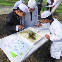 Hifz Students learning about our local Creek