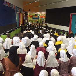 Our Year 3 and 4 Students at Prayer Time