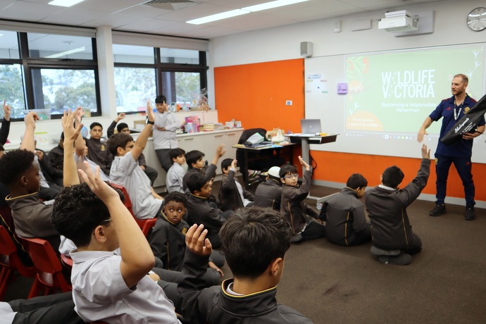 Little Anglers Kits Handed Out to Year 6 Boys