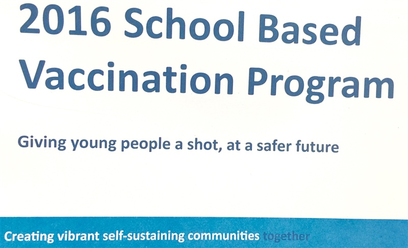 Year 7 Students School-Based Vaccination Program 2016