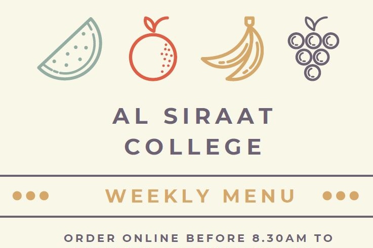 Weekly College Canteen Menu from Monday, 18 August