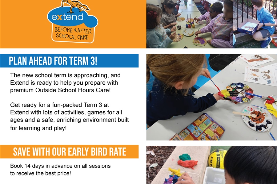 Extend After School Care: Book Ahead for Term 3