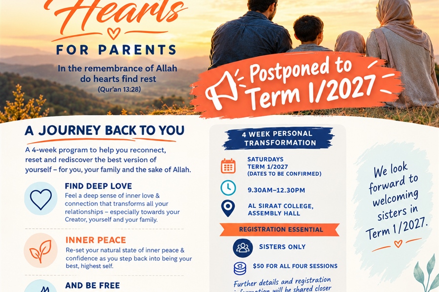 POSTPONED to Term 1: Peaceful Hearts for Parents