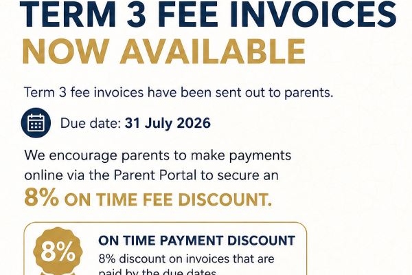 Term 3 Fees: Due by 31 July