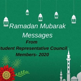 Ramadan Mubarak from our 2020 Student Leaders
