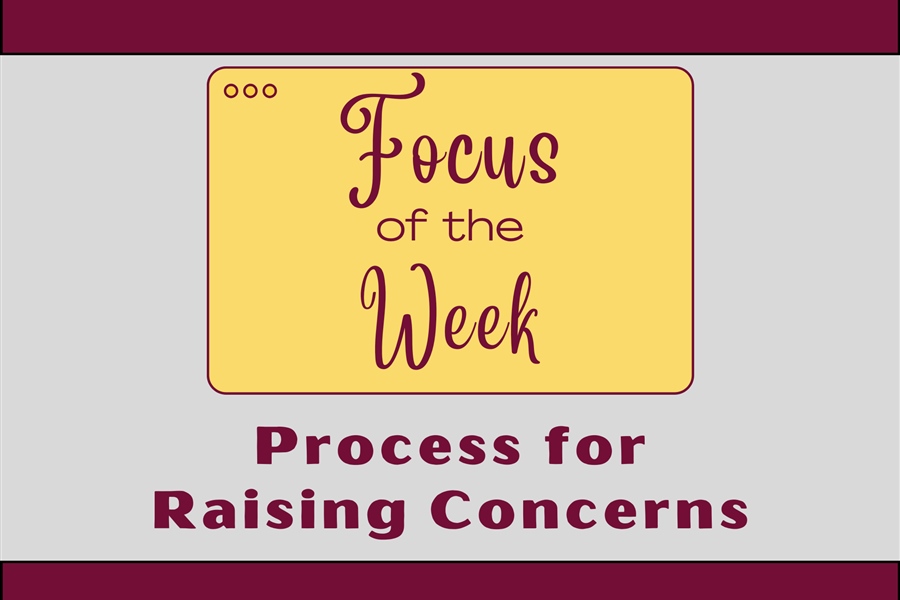 Focus of the Week: Process for Raising Concerns