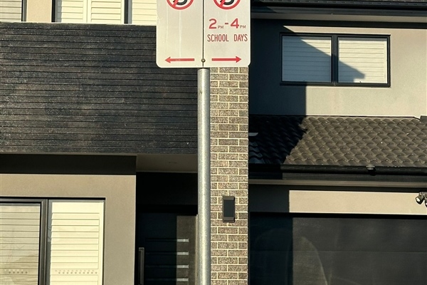 New No Parking Signs Around School Area