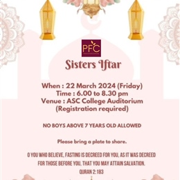 22 March: Annual PFC Sisters Iftar