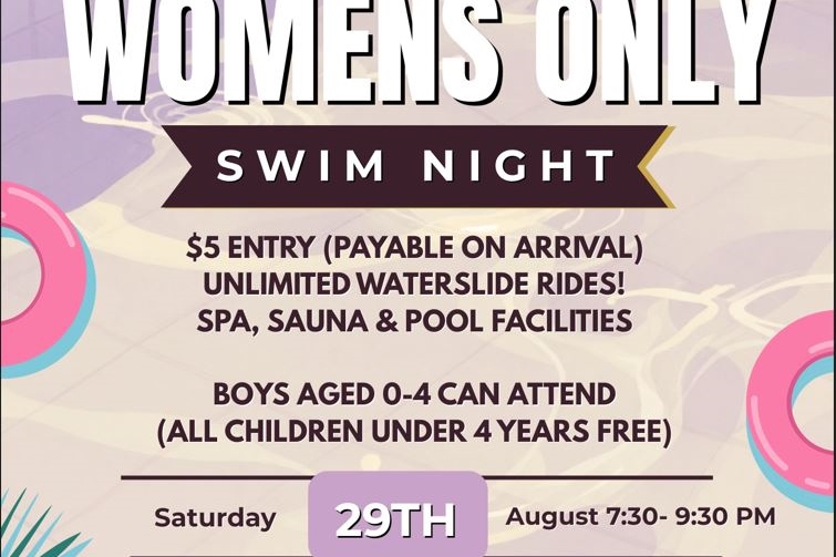 29 Aug: Women’s Only Swim Night at WaterMarc