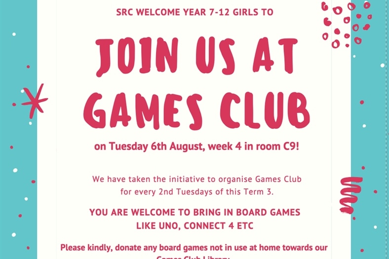 Board Games Club on Tuesdays