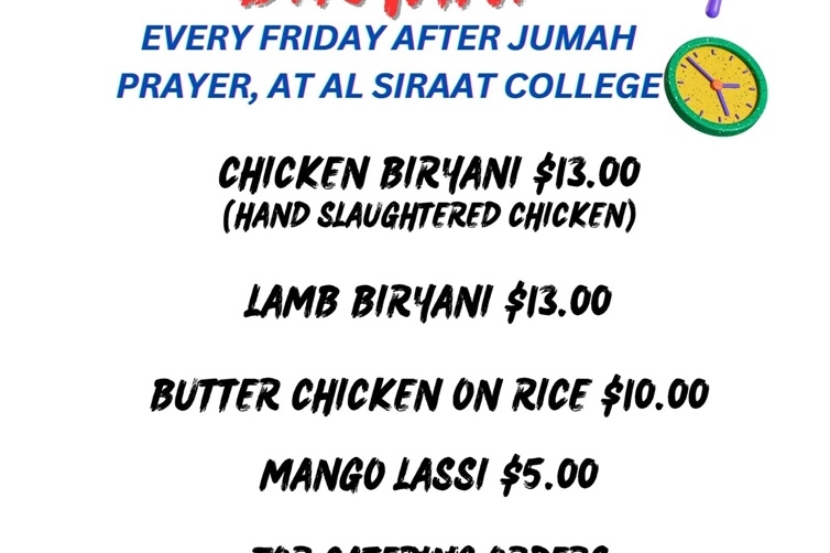 Biryani For Sale After Jummah Prayers