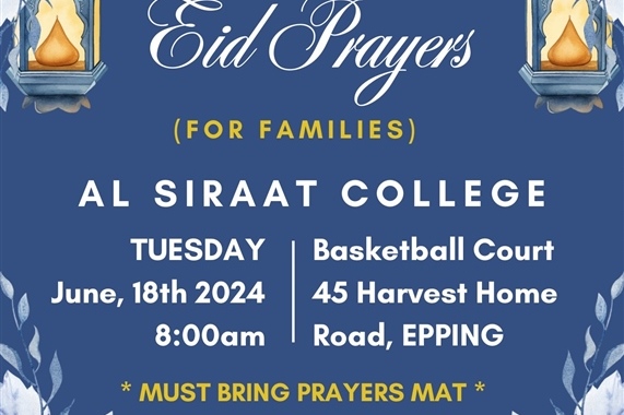 18 June: Eid Prayers at Al Siraat