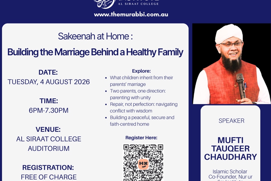 4 Aug: Islamic Parenting Seminar by Shaykh Mufti Tauqeer Chaudhary