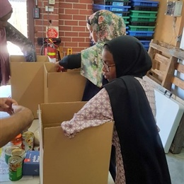 SRC Girls Volunteering for Halal Food Bank