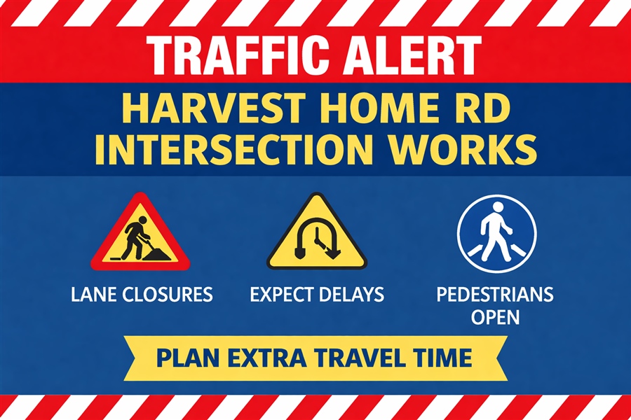 Upcoming works at Harvest Home Road