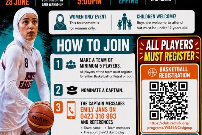 28 June: Muslim Women’s Basketball & Futsal Tournament – Epping