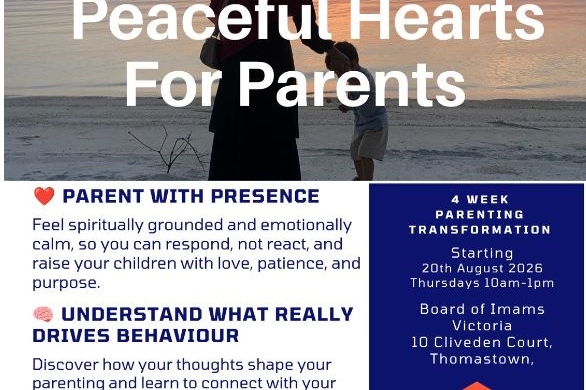 From 20 Aug: Peaceful Hearts for Parents (Sisters Only)