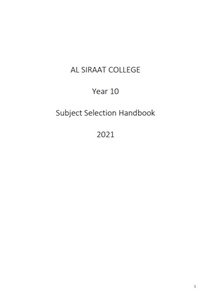 2021 Year 10 Subject Selection Handbook