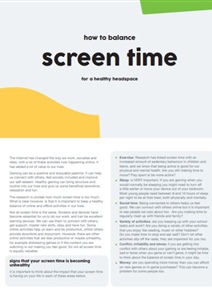 Factsheet: How to balance Screen Time